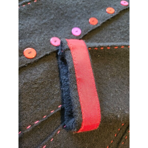 Women's Size Small 100% Wool Jacket Black Pink & Red Details Sigrid Olsen - Picture 4 of 9